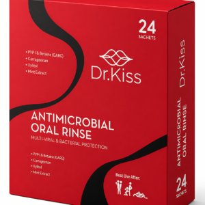 Dr. Kiss Antimicrobial Oral Rinse (Strawberry) — 24 Sachets Box